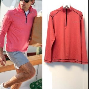 Vineyard Vines Pink Quarter-Zip Rash Guard